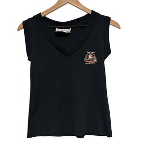 Y2K Iron Horse Saloon Shirt Womens Large Biker Sleeveless V Neck Bike Week 2007